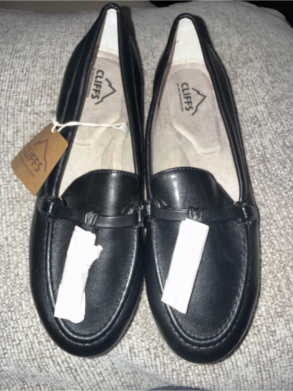 White Mountain Black Slip-On Loafers